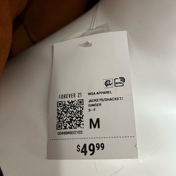 NWT Forever 21 Faux Suede Fringe Shacket - Ginger - Picture 12 of 12